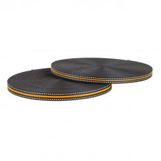 Reflektierender zweifarbiger Riemen Breite 20 mm und 25 mm - Schwarz-Orange - Packung 5 m Reflektierender zweifarbiger Riemen Breite 20 mm und 25 mm - Schwarz-Orange - Packung 5 m